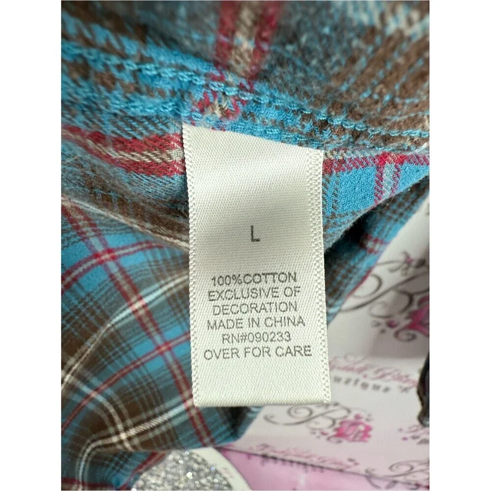 Shirt button up collared Mens Plaid Flannel Shirt - Brown & Blue red 44mm
